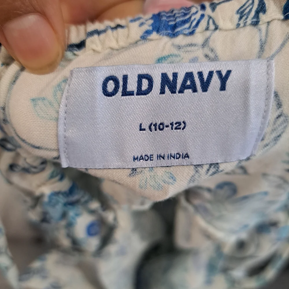 Floral Blue and White Kids Dress